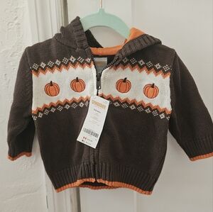 Gymboree Brown and Orange Pumpkin Hoodie